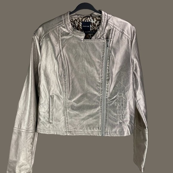 Rampage Jackets & Coats Rampage Faux Leather Metallic Moto Jacket